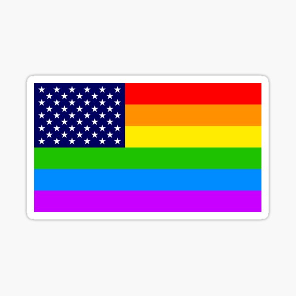 Gay USA Rainbow Flag - American LGBT Stars and Stripes Sticker