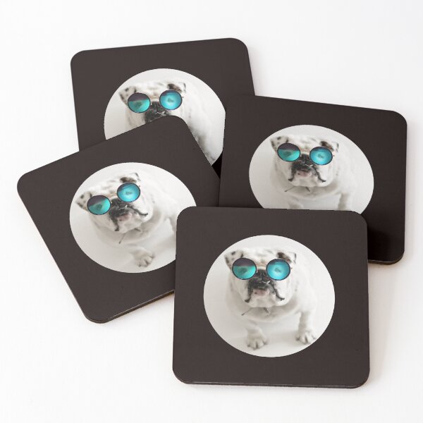 Item preview, White Bulldog Wearing Sunglasses designed and sold by cannevas.