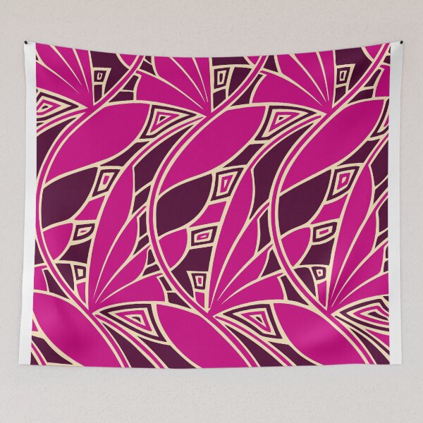 Item preview, Modern art nouveau tessellations cerise and amber designed and sold by aapshop.