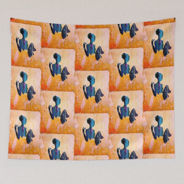 Item preview, Girl With A Fan & Orange Background designed and sold by Kevin Power.