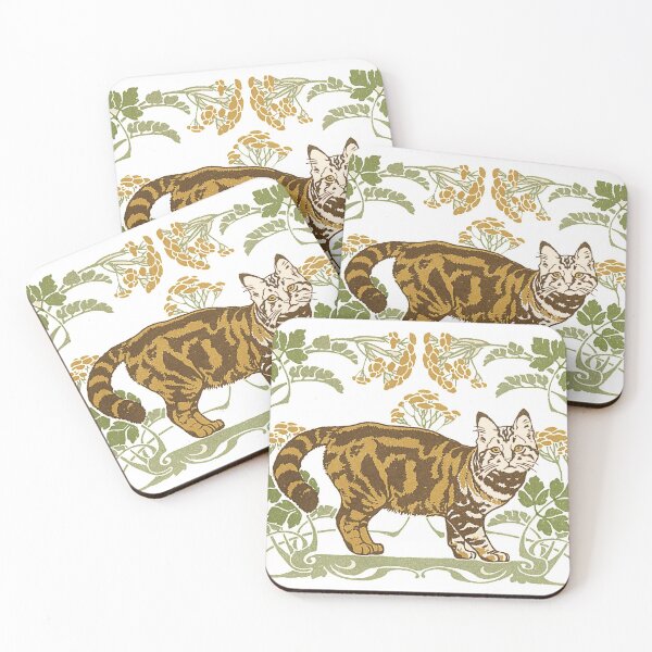 Item preview, Tabby Cat, William Morris Style designed and sold by ClaraMargarita.