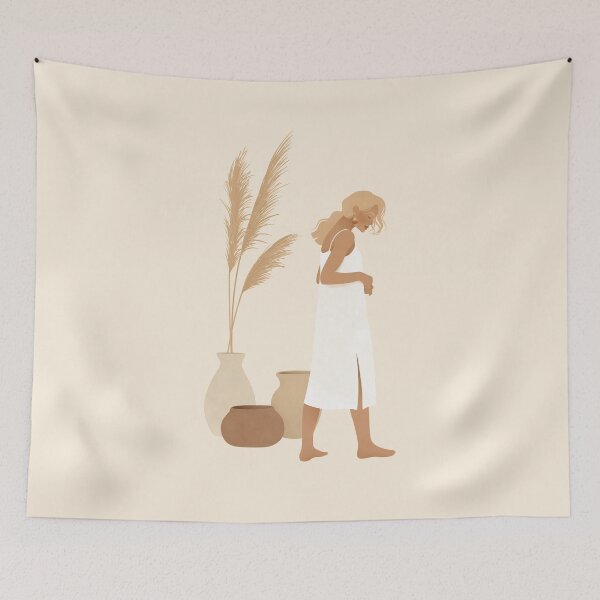 Item preview, Listen To The Silence - Minimalistic Female Terracotta Illustration designed and sold by ClassicKatsara.