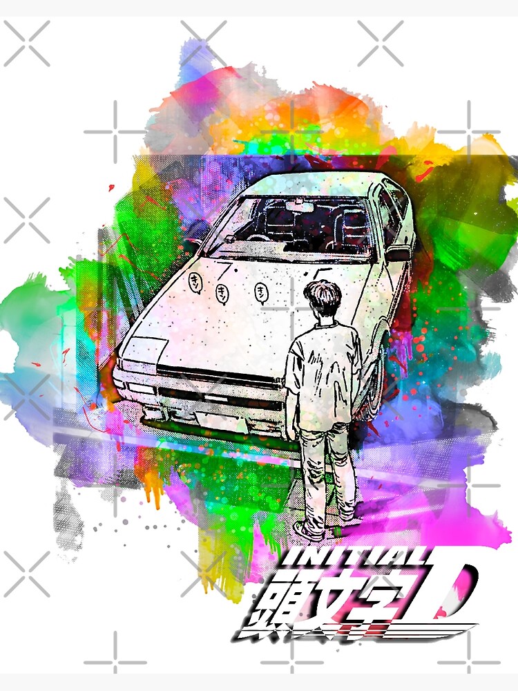 Initial D Manga Panel AE86 VS RX7 Art Board Print for Sale by
