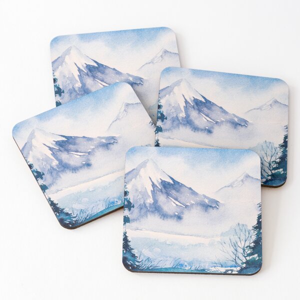 Item preview, Winter Mountains Watercolour designed and sold by VibrantGifts.