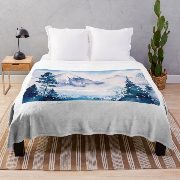 Item preview, Winter Mountains Watercolour designed and sold by VibrantGifts.