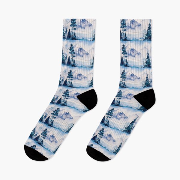 Item preview, Winter Mountains Watercolour designed and sold by VibrantGifts.
