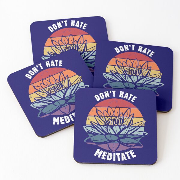 Item preview, Don't Hate Meditate Lotus Zen Yoga Meditation Vintage Retro  designed and sold by WG-Factory.