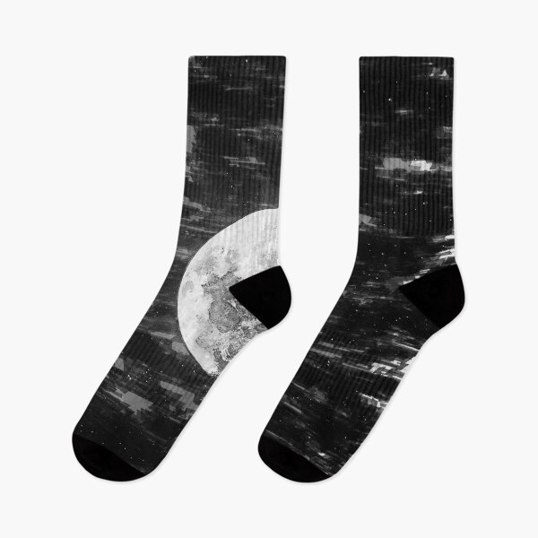 Item preview, Partial Moon In The Night Sky Monochrome. For Moon Lovers. designed and sold by ColortrixArt.