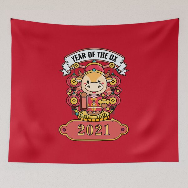 Item preview, Happy Chinese New Year of the Ox 2021 designed and sold by kindxinn.