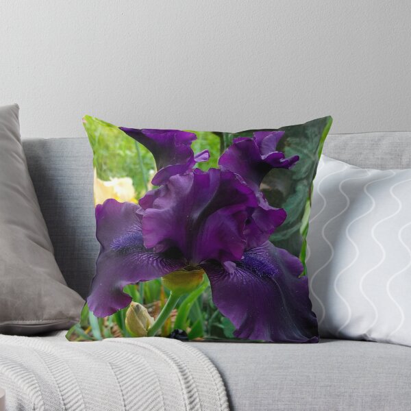 Item preview, Dark Purple Daylily with Antique Ornate Horse Hitching Post, Lily, Lilies designed and sold by PrettyLittlePic.