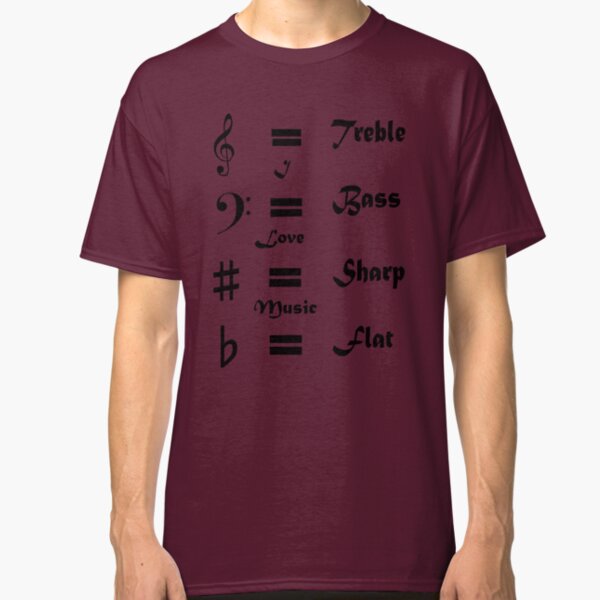 I ♥ Music (Style #1 Black Writing) Classic T-Shirt