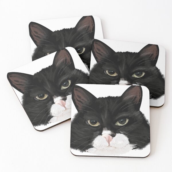 Item preview, Black and white cat designed and sold by Colonels  Basement.
