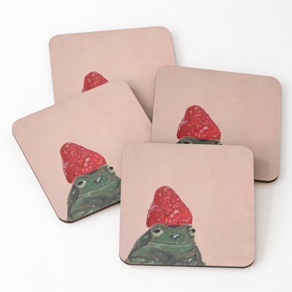 Item preview, George the strawberry frog designed and sold by Leah Ireland.