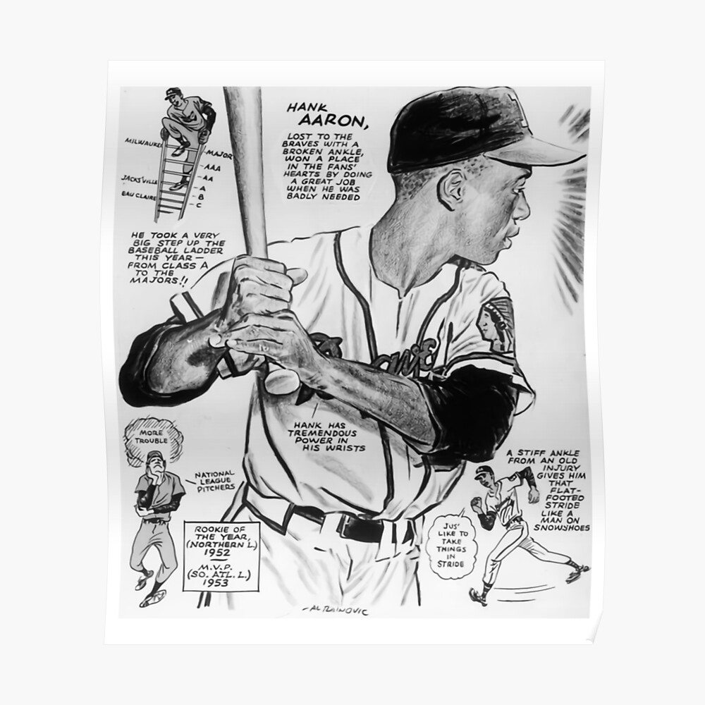 Hank Aaron Hammerin Hank FanArt Tribute | Sticker