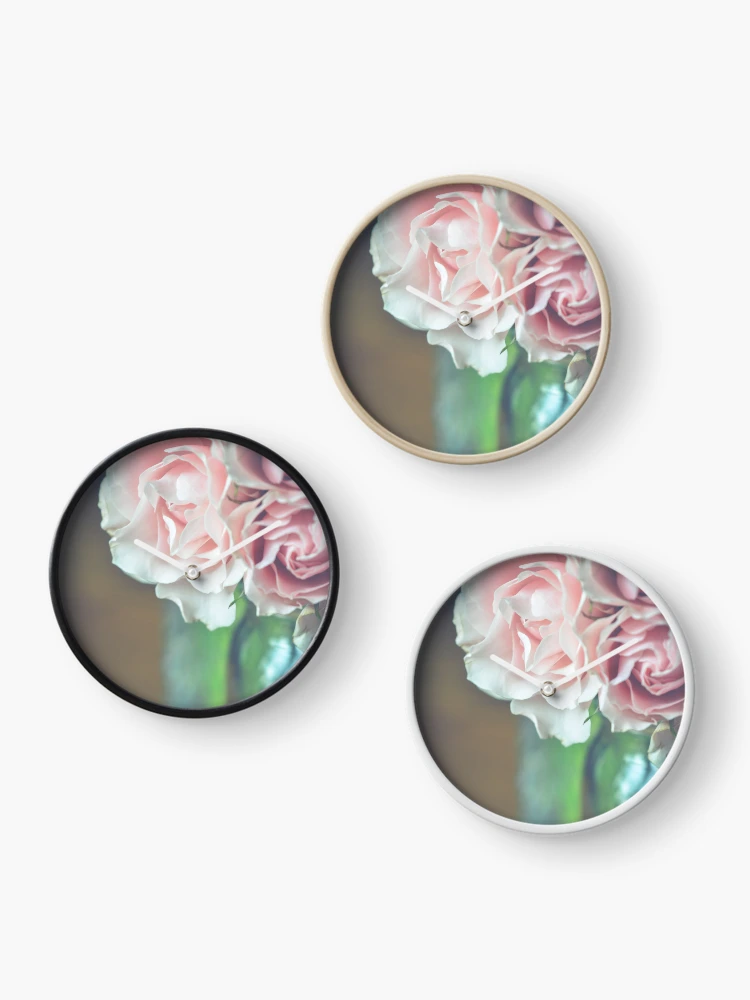 Thumbnail 3 of 4, Clock, Antique Roses designed and sold by inlightimagery.