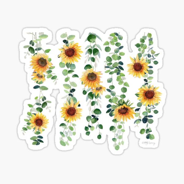 Eucalyptus and Sunflowers Garland Sticker
