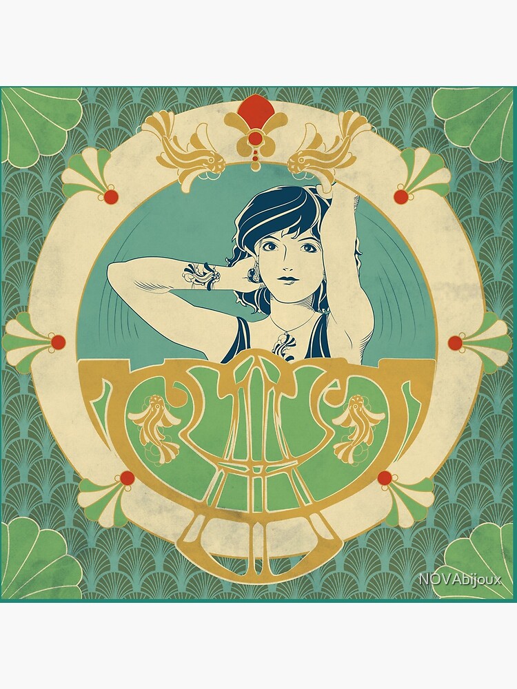 « Parure Poisson bleu - Illustration Art Nouveau » par NOVAbijoux