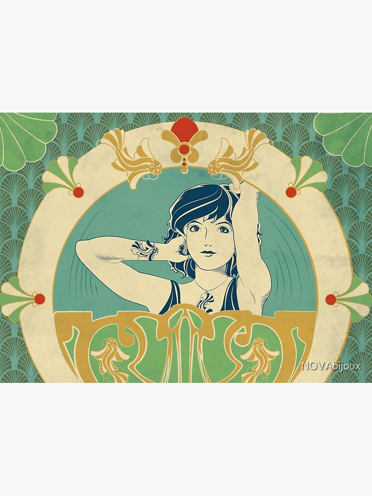 « Parure Poisson bleu - Illustration Art Nouveau » par NOVAbijoux