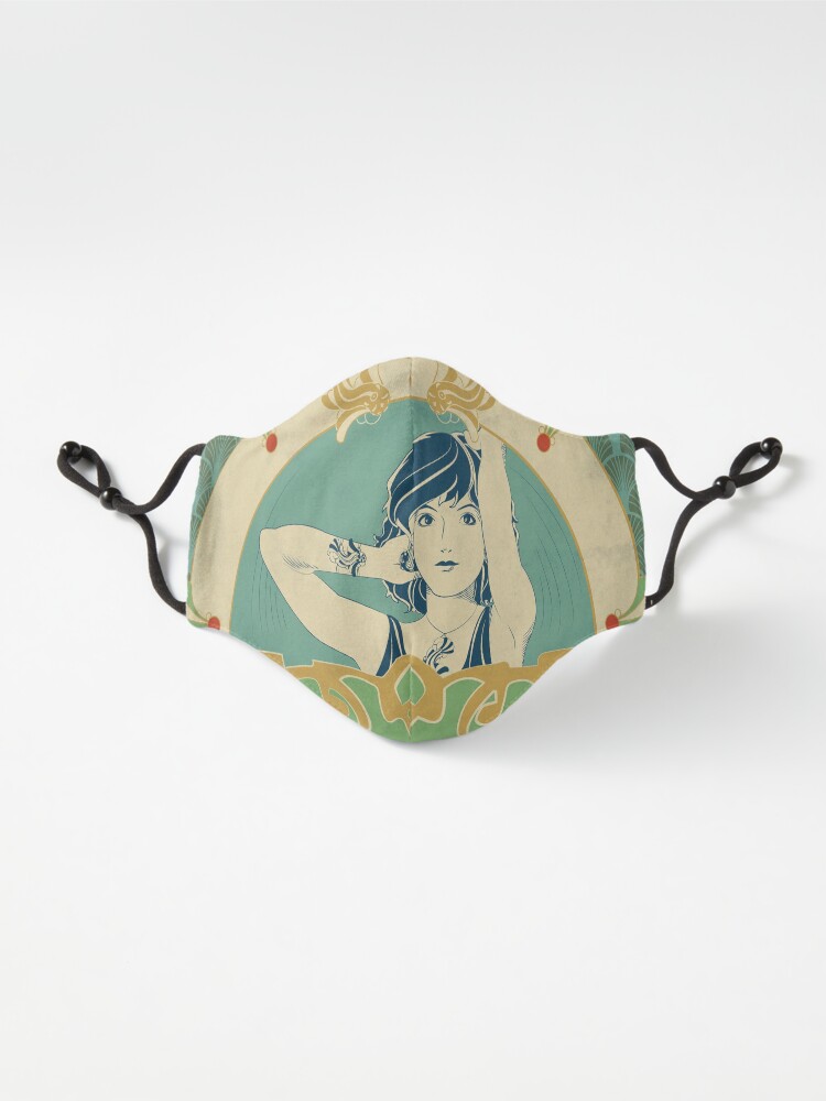 Masque ''Parure Poisson bleu - Illustration Art Nouveau' : autre vue