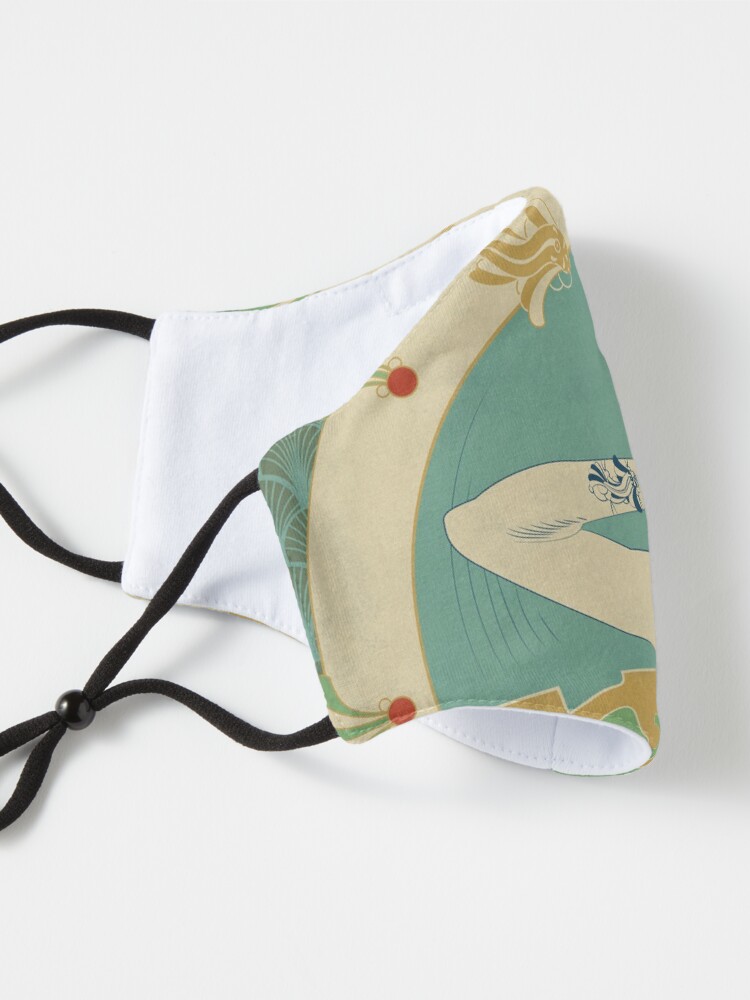 Masque ''Parure Poisson bleu - Illustration Art Nouveau' : autre vue
