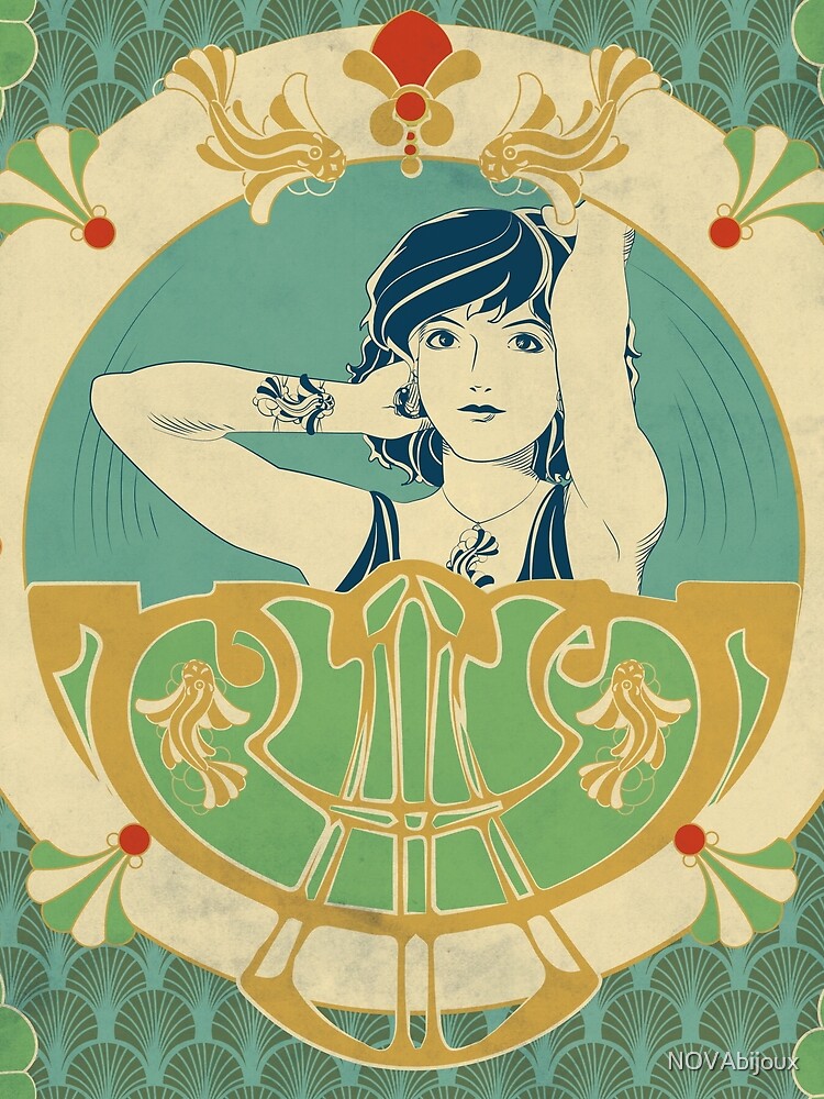 « Parure Poisson bleu - Illustration Art Nouveau » par NOVAbijoux