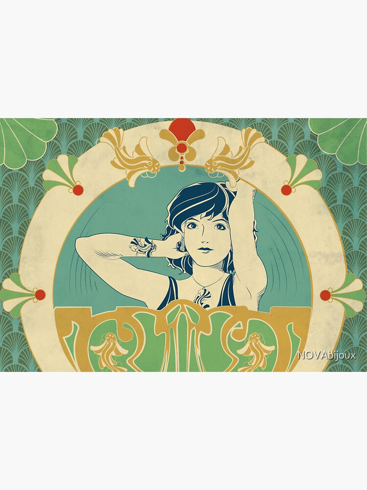 « Parure Poisson bleu - Illustration Art Nouveau » par NOVAbijoux