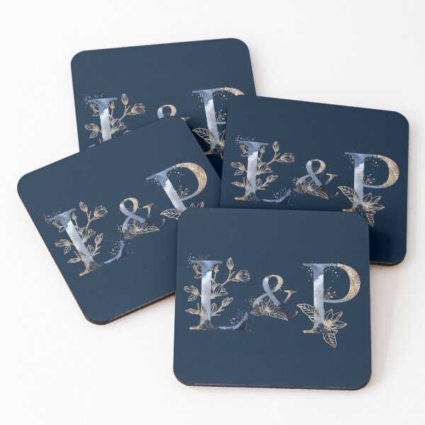 Item preview, Floral Initials L and P for a couple, Monogrammed designed and sold by PinkLotusArt.