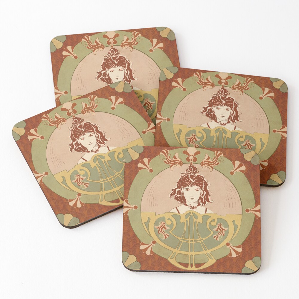 Dessous de verre (lot de 4) « Parure Poisson rouge»