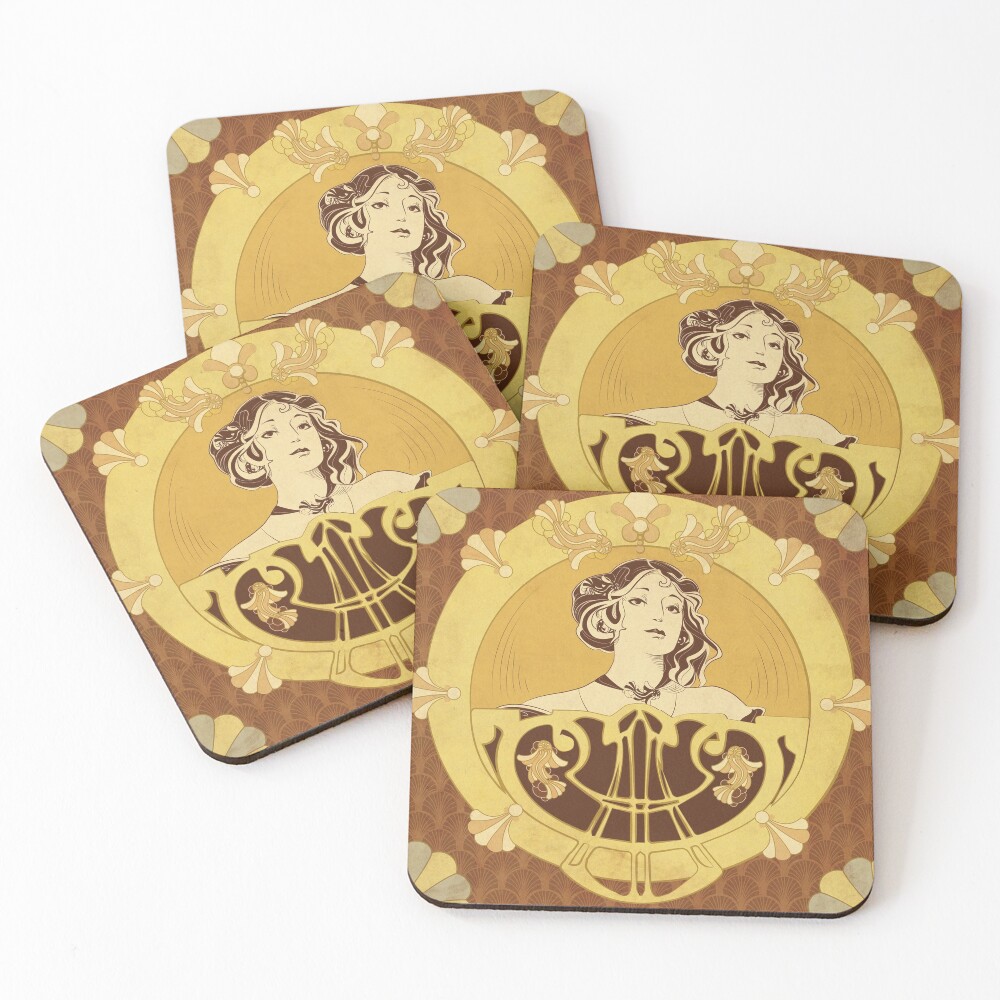 Dessous de verre (lot de 4) « Parure Poisson brun»