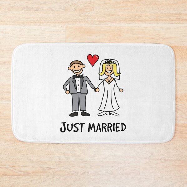 Item preview, Just Married Bride And Groom Cartoon designed and sold by SpoofTShirts.