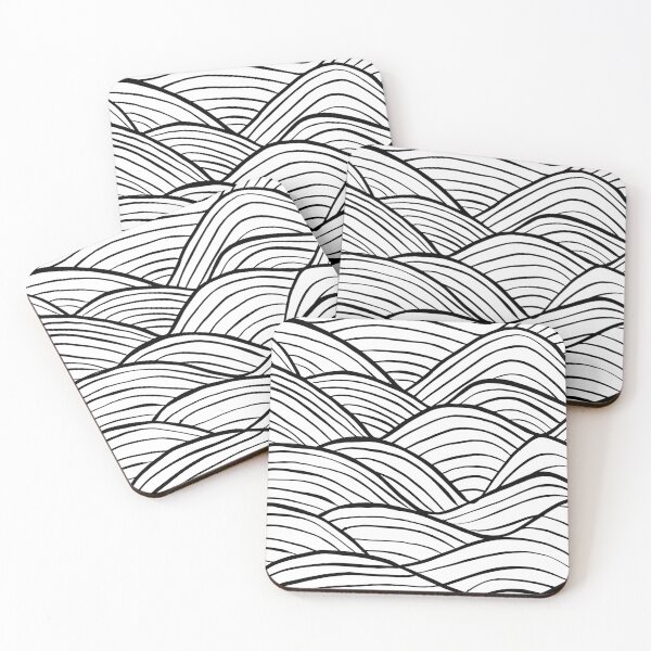 Item preview, Black And White Ocean Waves Pattern designed and sold by SwePattern.
