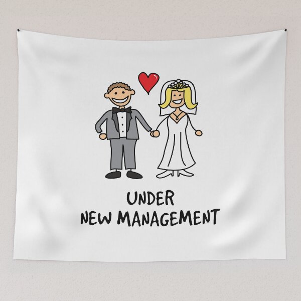Item preview, Under New Management - Wedding Cartoon designed and sold by SpoofTShirts.