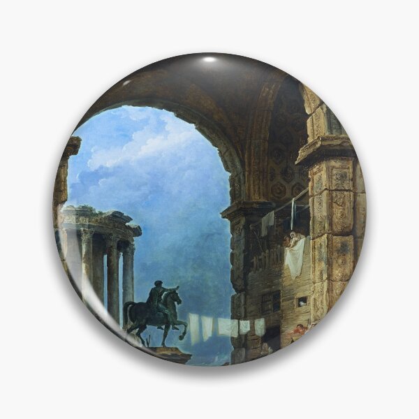 Item preview, Capriccio of Roman Ruins and a Statue of Marcus Aurelius by Hubert Robert designed and sold by Xzendor7 Digital Art Creations.