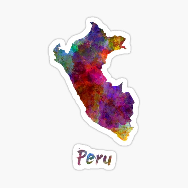 Perú en acuarela Pegatina