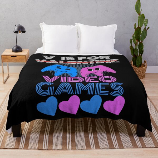 Item preview, V Is For Video Games Funny Valentines Day Couples Matching designed and sold by J AND J  PRINTS.