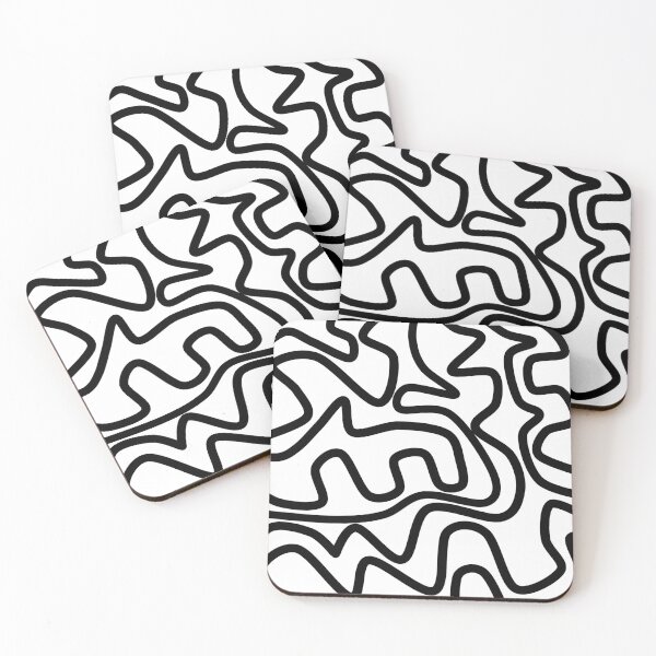 Item preview, Black wavy lines seamless pattern designed and sold by wiwiart.