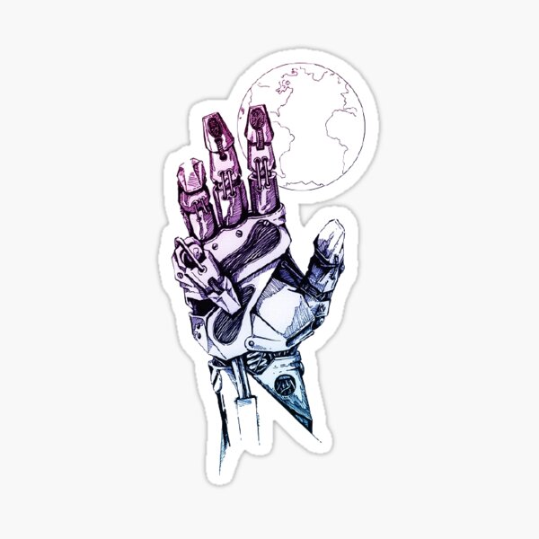 Robot Arm Stickers Redbubble