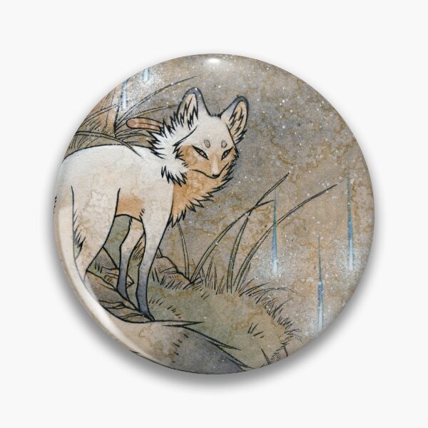Fox & Wisps - TeaKitsune Fox Yokai Pin