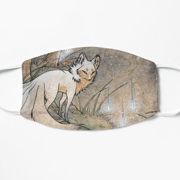 Fox & Wisps - TeaKitsune Fox Yokai Flat Mask