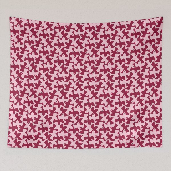 Item preview, Birds tessellation, raspberry or crimson, light or dark pattern designed and sold by aapshop.