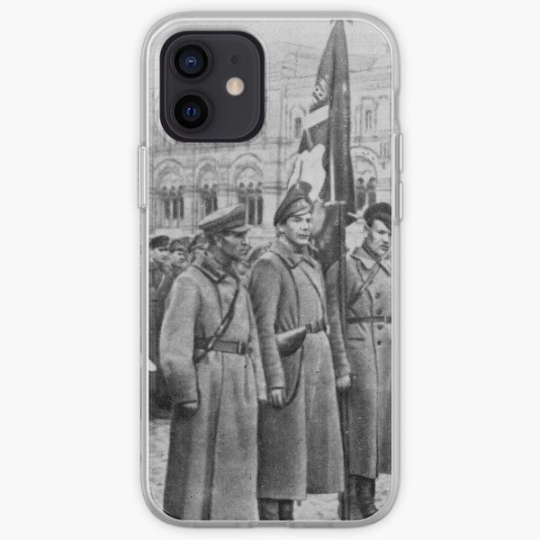 Military parade: Москва. Красная площадь. 1918 год. Рогожско-Смоленский пехотный полк. iPhone Soft Case