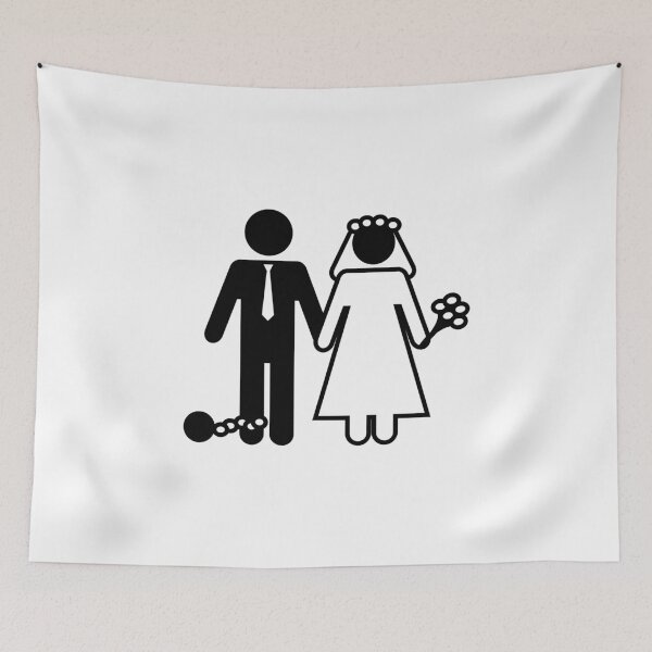 Item preview, Ball And Chain Bride and Groom Cartoon designed and sold by SpoofTShirts.