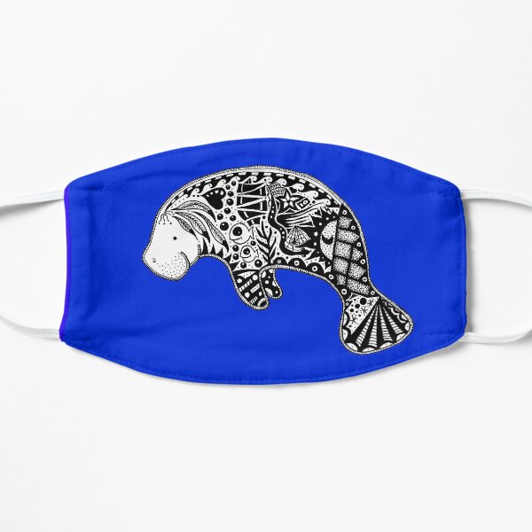 Florida Manatee Blue Flat Mask