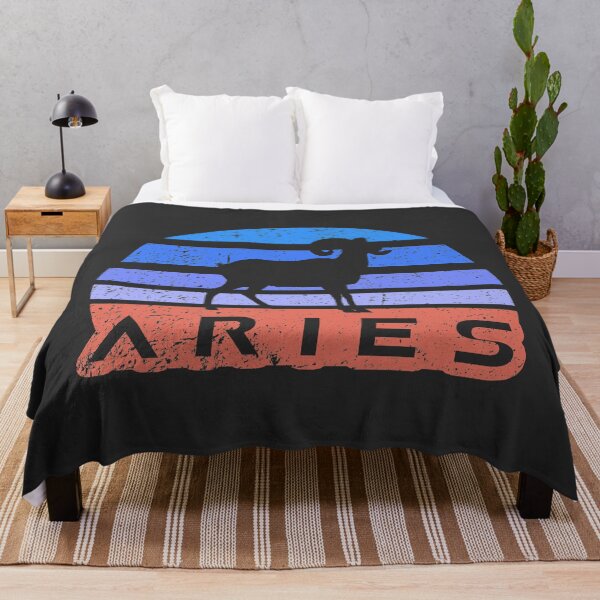 Item preview, Aries Retro sun zodiac blue and orange designed and sold by CecyLL.