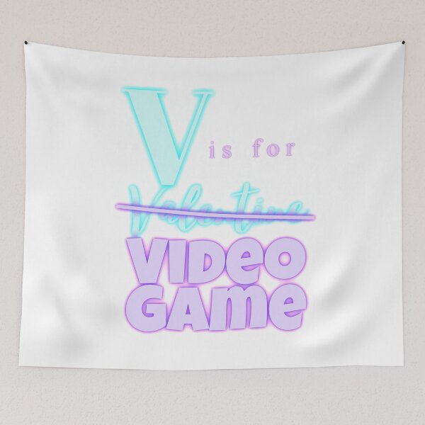 Item preview, V is for Video Game - Funny Valentine, Neon Design For A Real Gamer designed and sold by PandaSoul.
