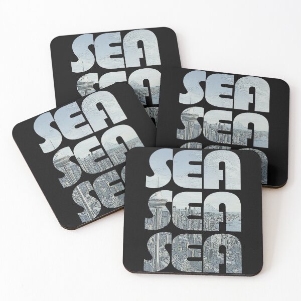 Item preview, Seattle, Washington SEA Cityscape Repeating Pattern designed and sold by CrabbyLobster.