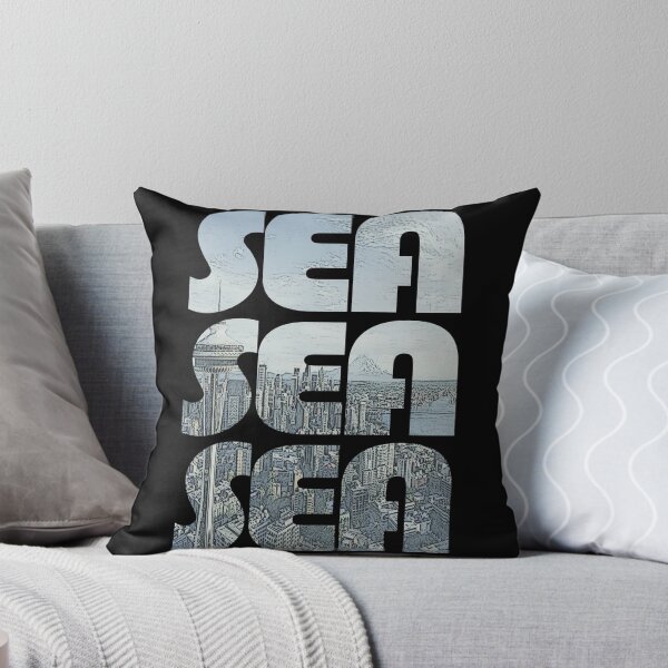 Item preview, Seattle, Washington SEA Cityscape Repeating Pattern designed and sold by CrabbyLobster.