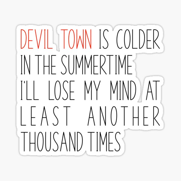 Devil Town Stickers Redbubble - devil town roblox id full song