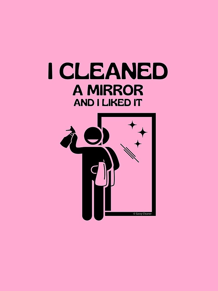 Thumbnail 3 of 3, Drawstring Bag, I Cleaned A Mirror And I Liked It Spray Bottle Housekeeping Humor designed and sold by SavvyCleaner.