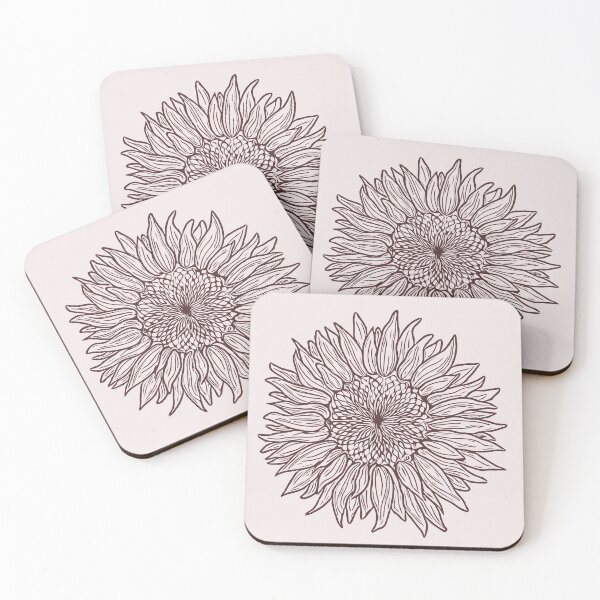 Item preview, Line-drawing sunflower designed and sold by PossumChew.